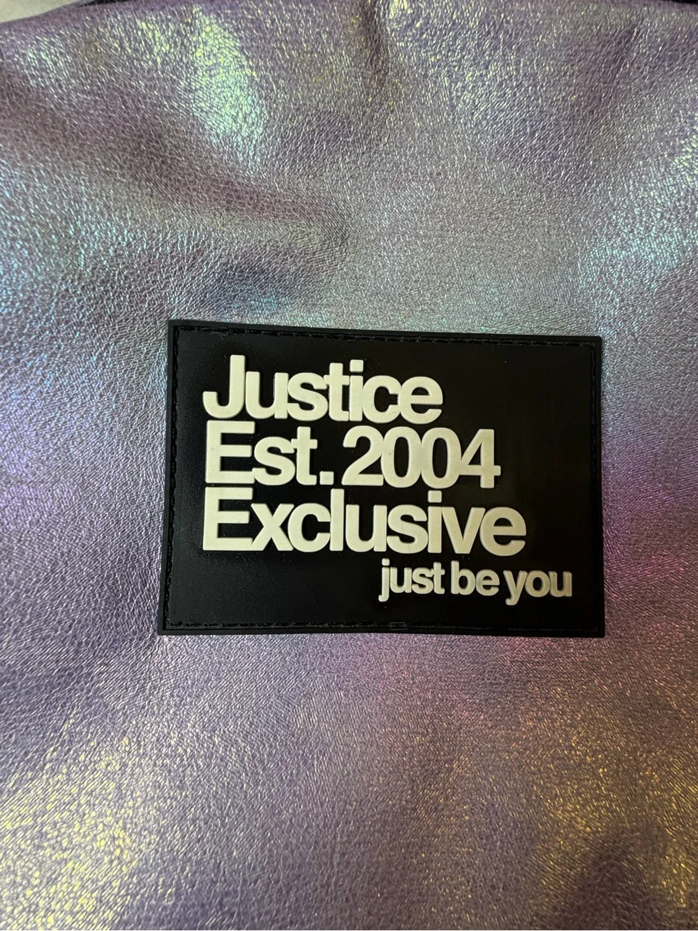 Justice Holographic Purple Kids Backpack